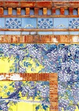 Detail from one of the many original ceramic tiles